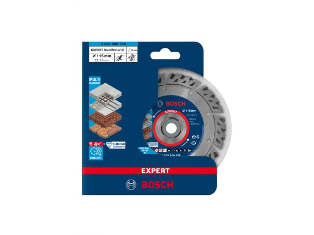 Diamantna rezalna plošča Bosch EXPERT MultiMaterial, Dimenzije: 115x22,23x2,2x12mm, 2608900659